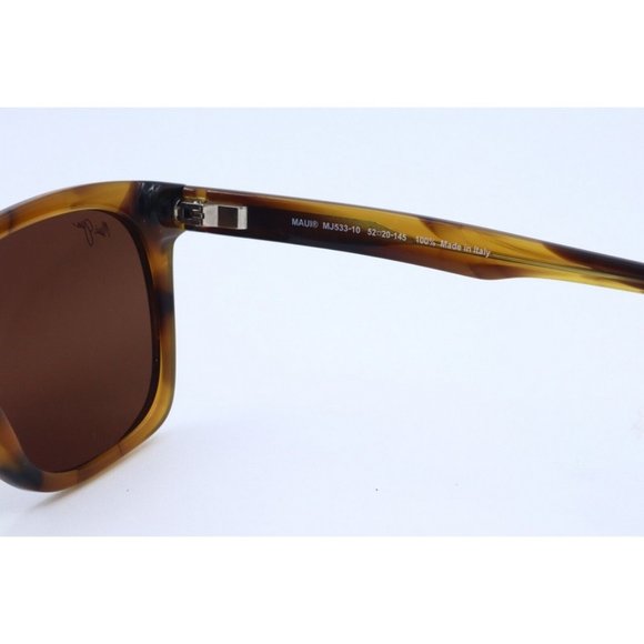 Maui Jim Shave Ice MJ 533-10 Square Tortoise Polarized Sunglasses Brown Lenses - Picture 4 of 5